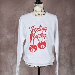 Feeling Lucky White Sweatshirt